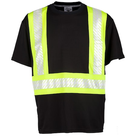 5X, Black, Class 1 Enhanced Visibility Contrast T-Shirt